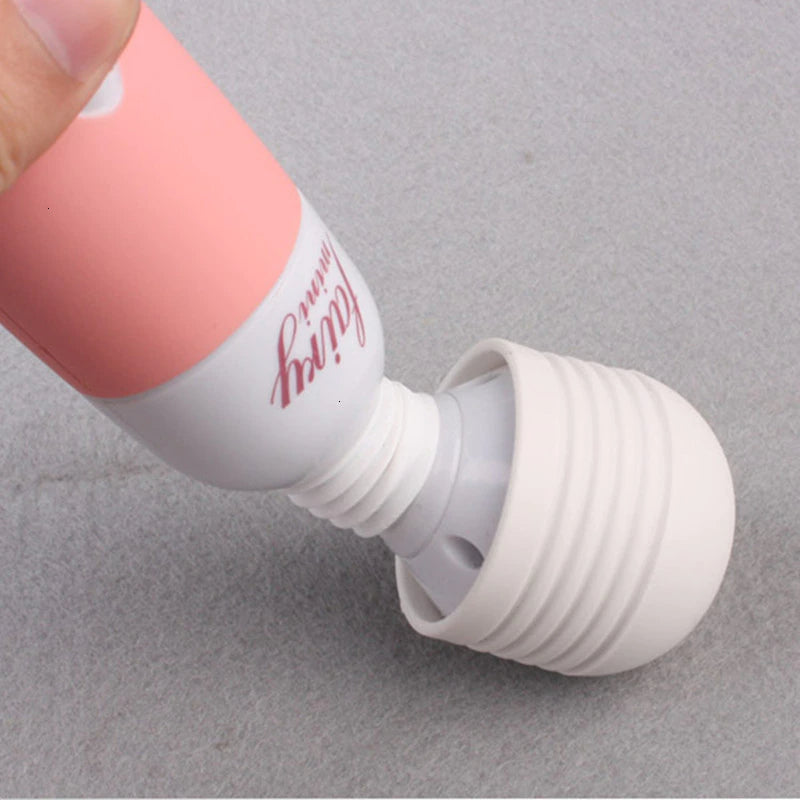 Wand Vibrator Pink and White Close Up