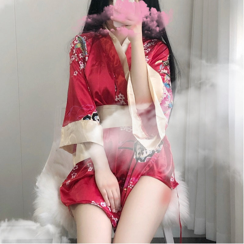 Japanese Red Kimono Front Side