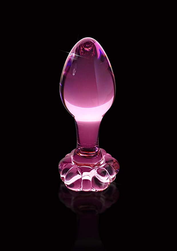 Flower Pink Glass Buttplug Profile