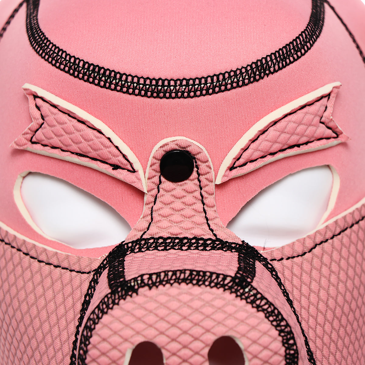 Pink Leather Pig Mask Face Close Up