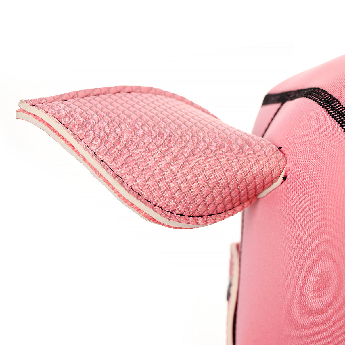 Pink Leather Pig Mask Back Ear Close Up