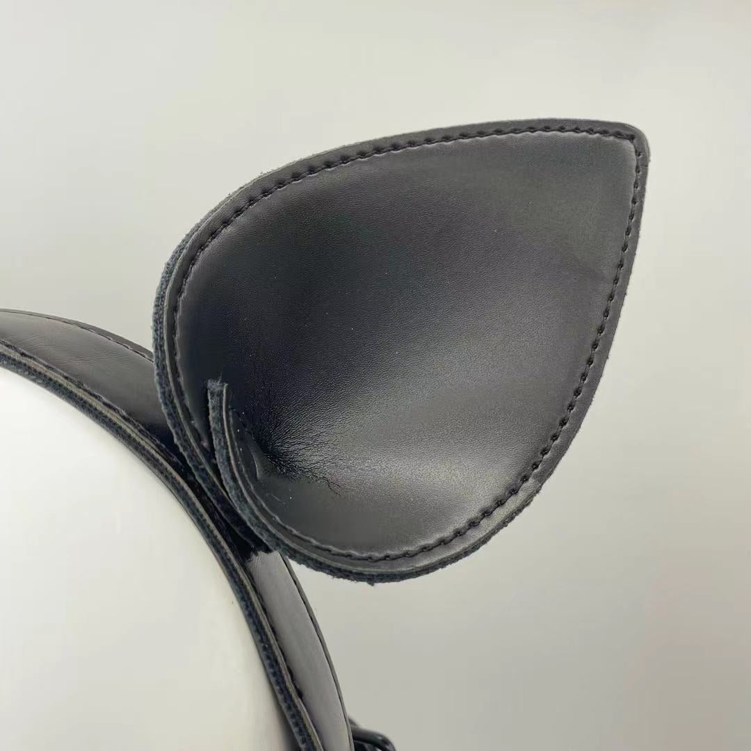 Leather Puppy Mask Ear Close Up