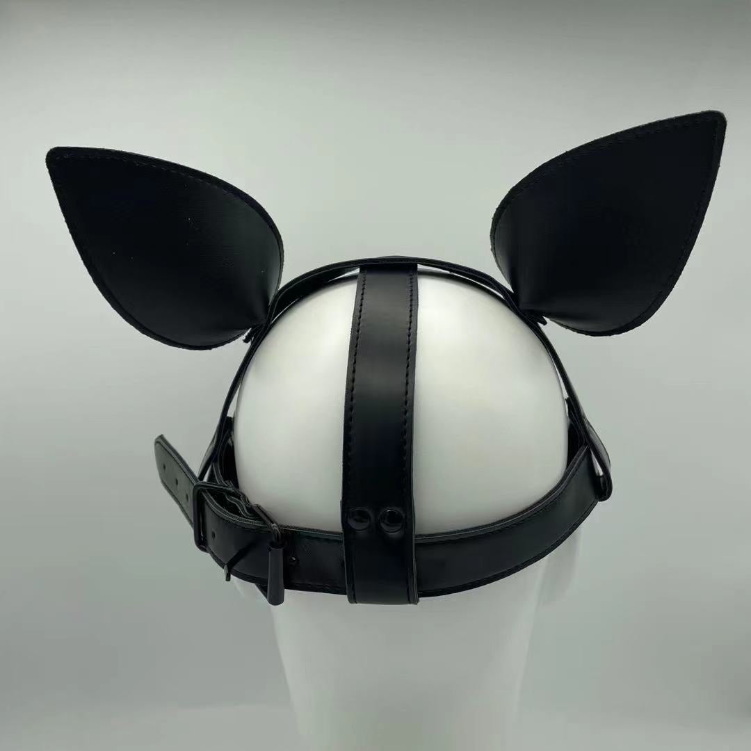 Leather Puppy Mask Back Side