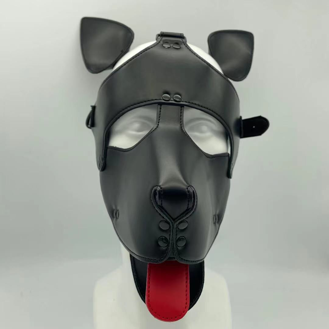 Leather Puppy Mask With Tongue Out Front Side