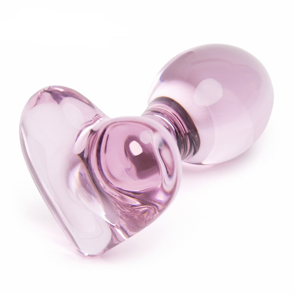 Pink Heart Glass Plug