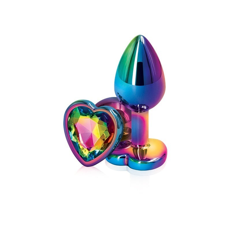 Rainbow Heart Chrome Plug 