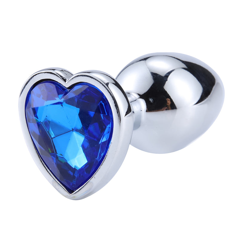 Blue Heart Metal Butt Plug