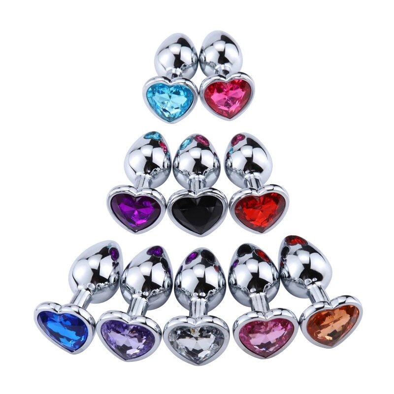 Heart Metal Butt Plug Set