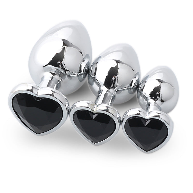 Black Heart Metal Plug Set