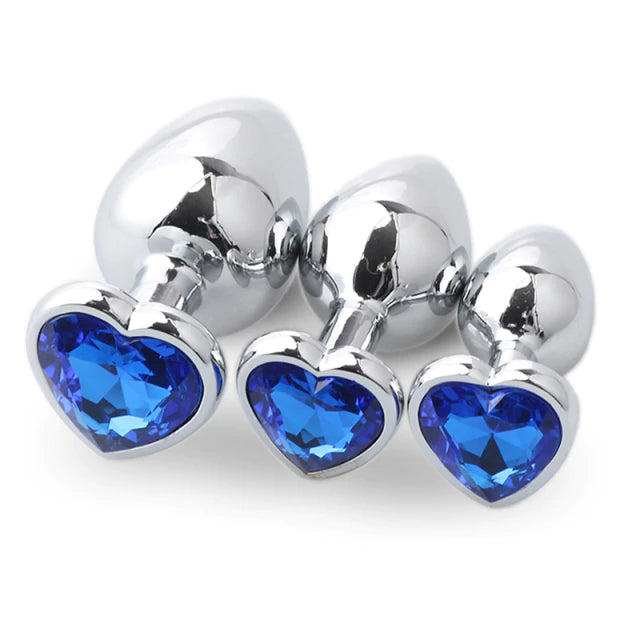 Blue Heart Metal Plug Set