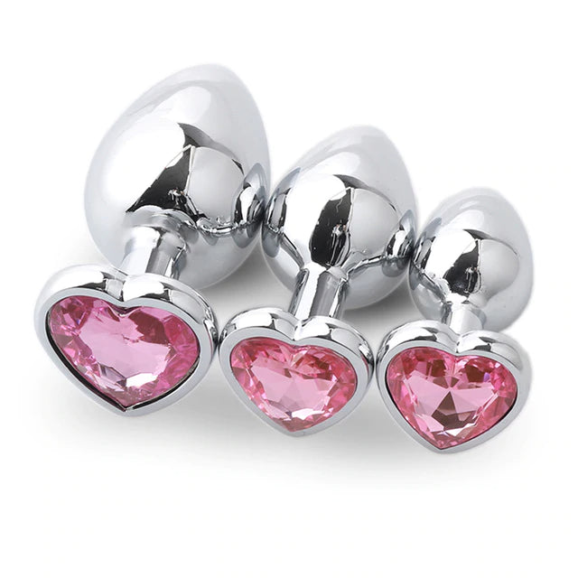 Pink Heart Metal Plug Set