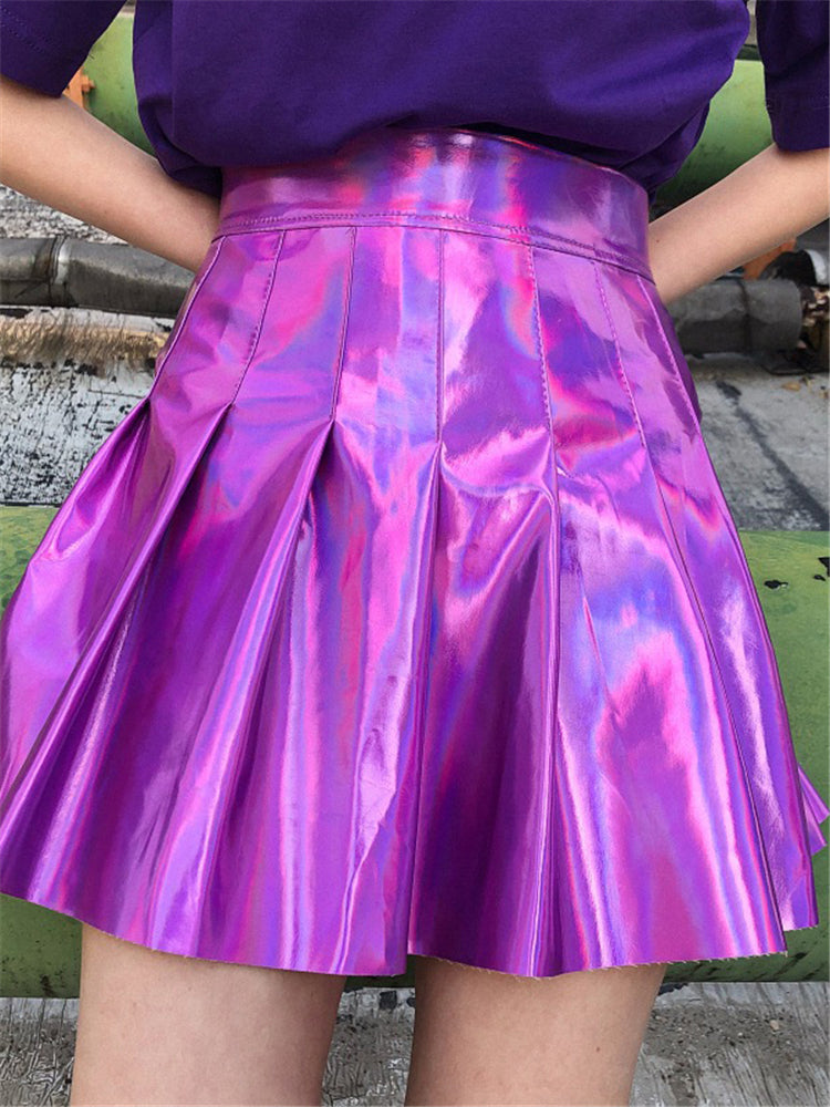 Holographic Chrome Skirt Front Side