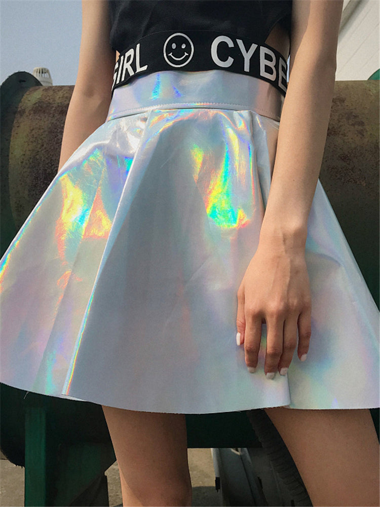 Holographic Chrome Skirt