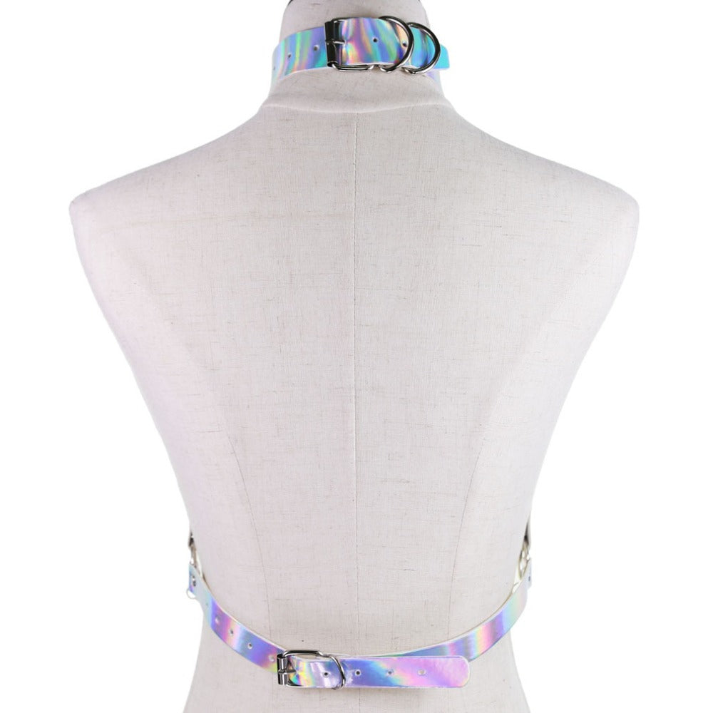 Holographic Chain Chrome Harness Back Side