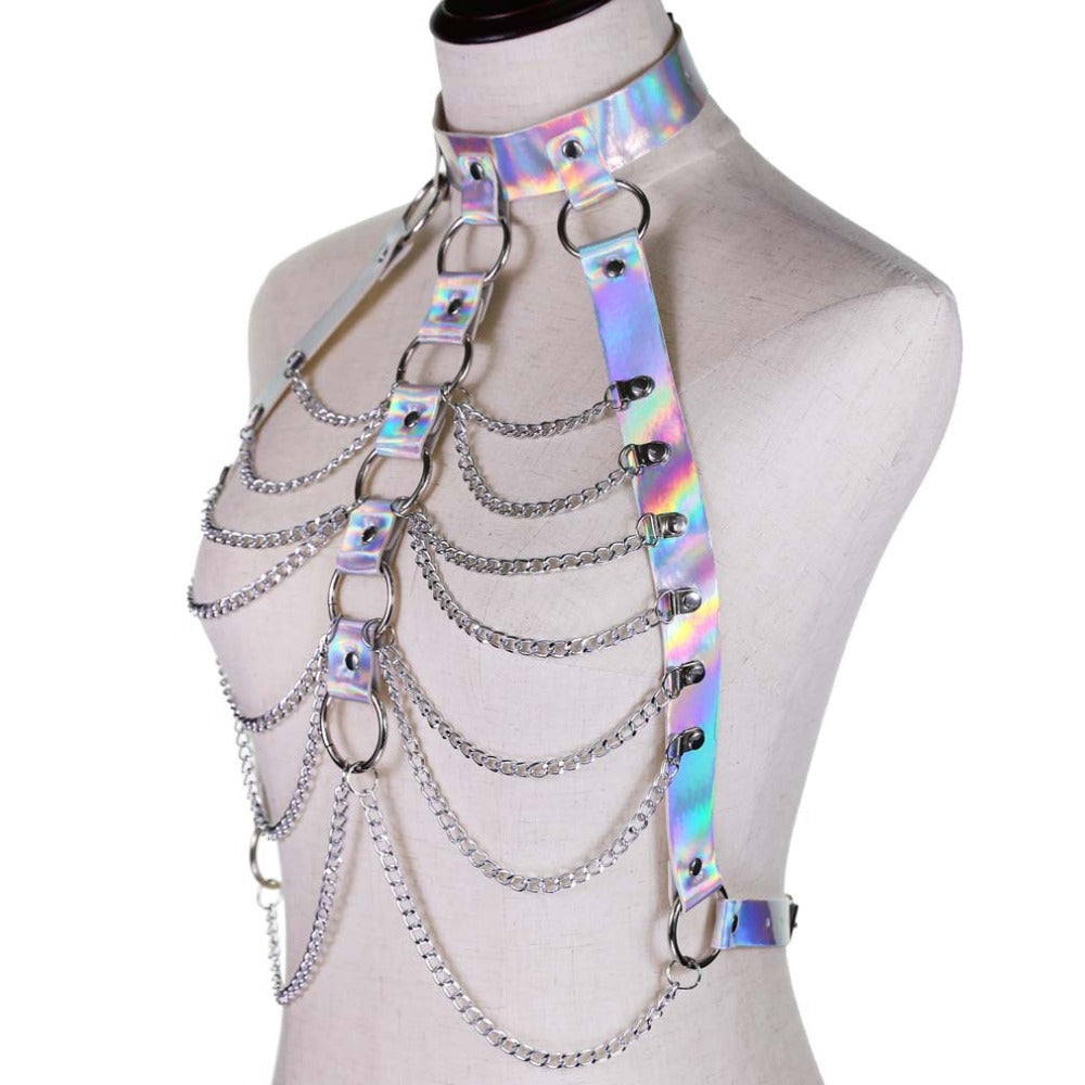 Holographic Chain Chrome Harness Side View