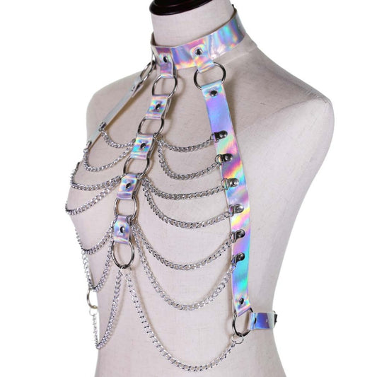Holographic Chain Chrome Harness Side View