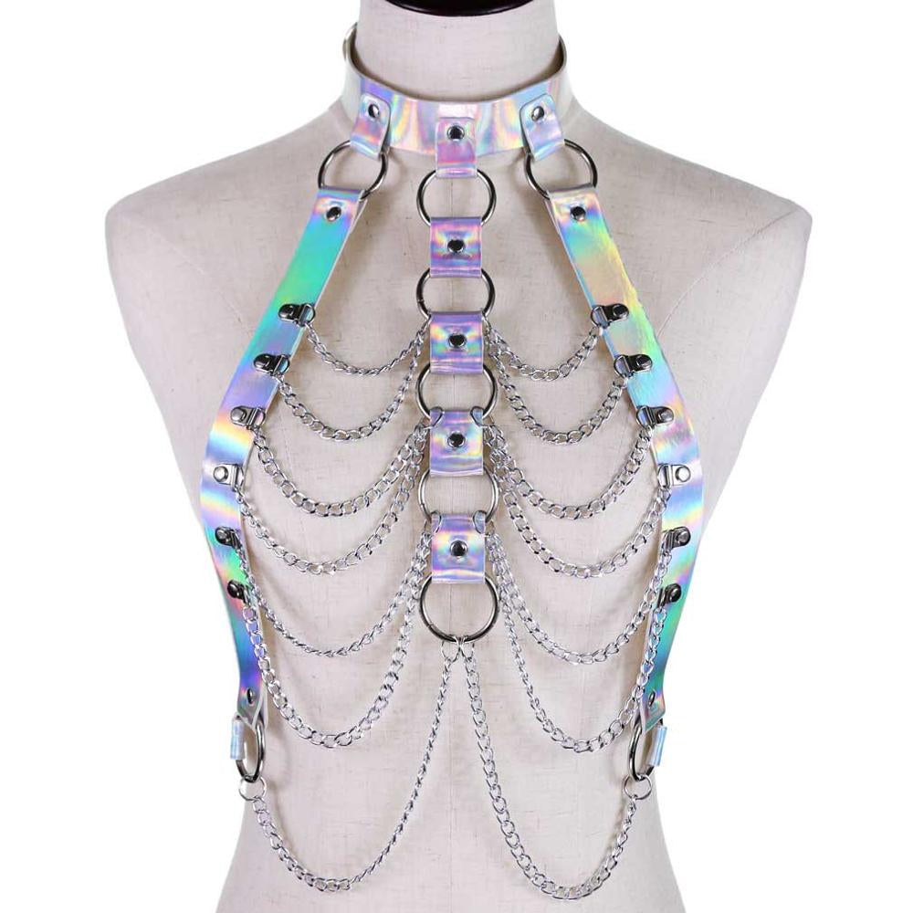 Holographic Chain Chrome Harness