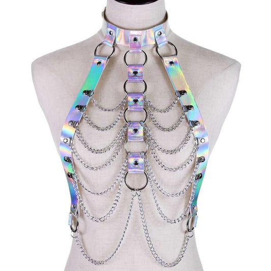 Holographic Chain Chrome Harness