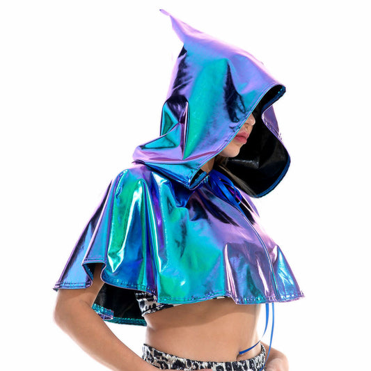 Holographic Blue Hoodie Side View