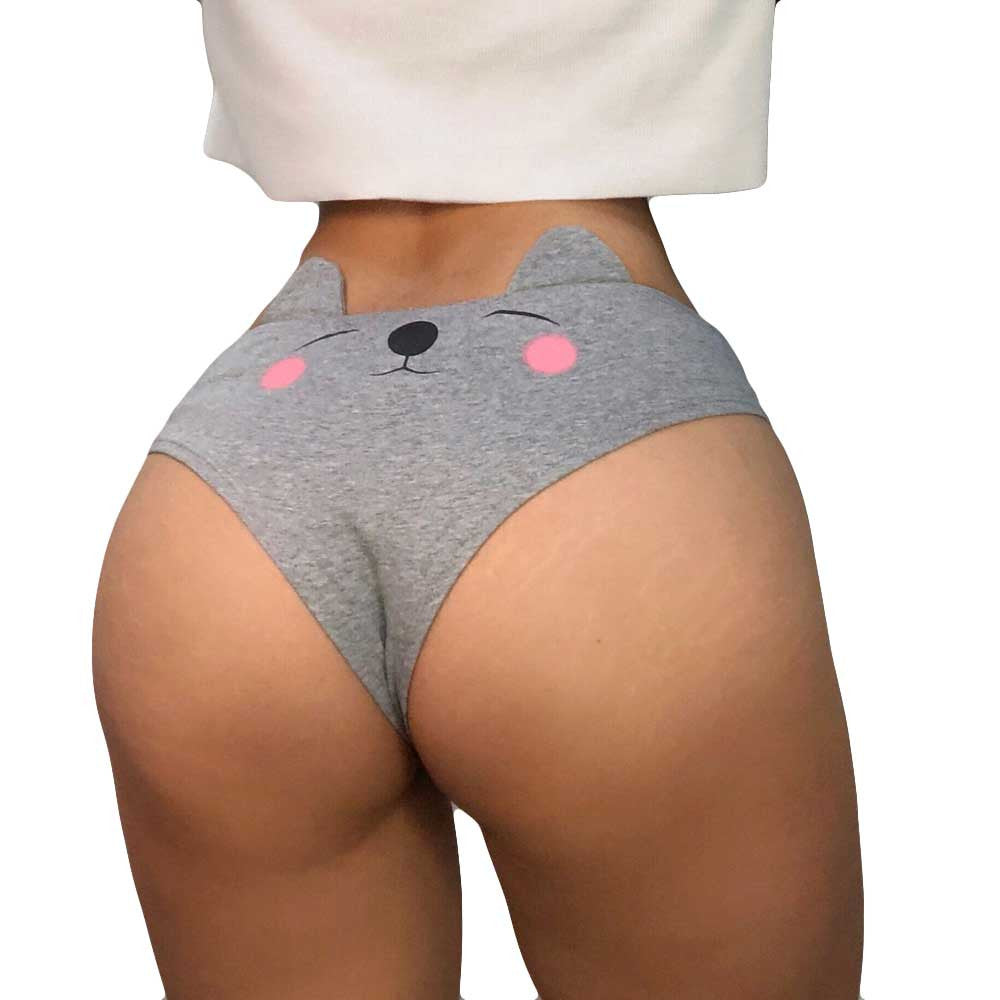Smiling Cat Gray Panties