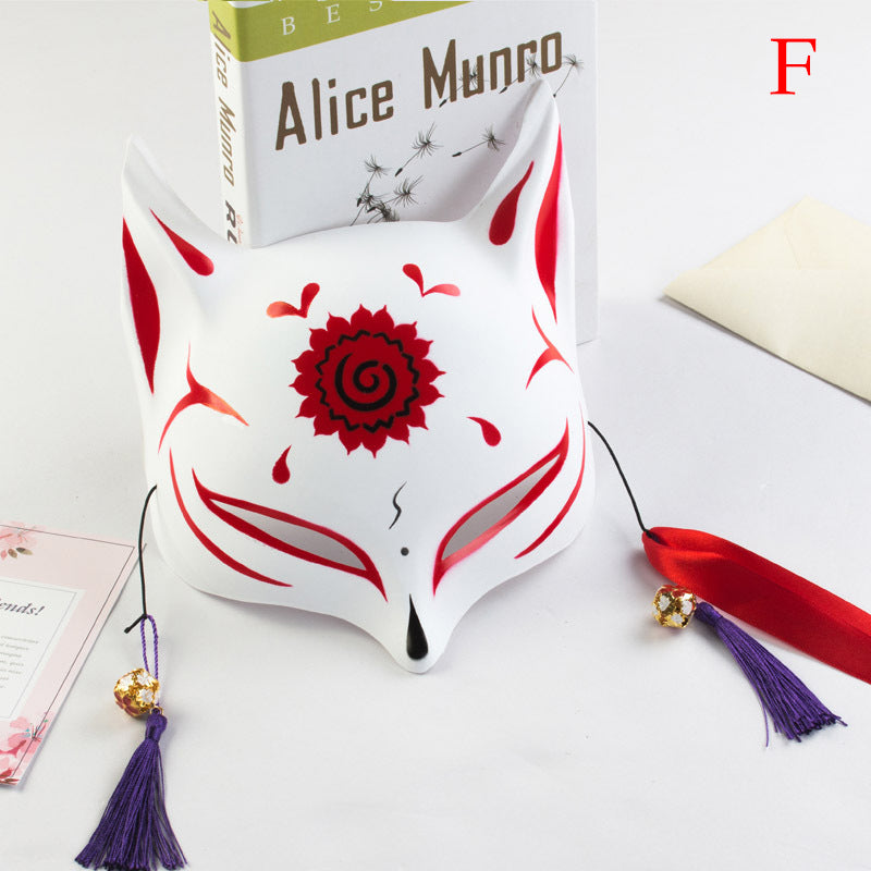 Kitsune Japanese Mask Red Flower