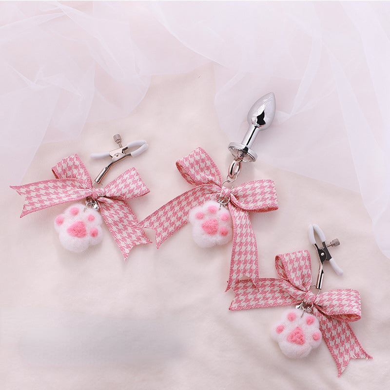 Kitty Paw Nipple Clamp + Plug Set