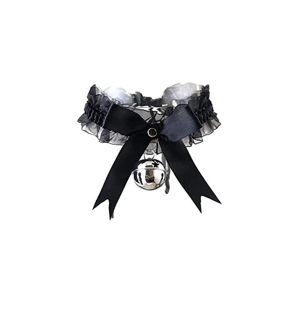 Ruffled Bell Black Choker