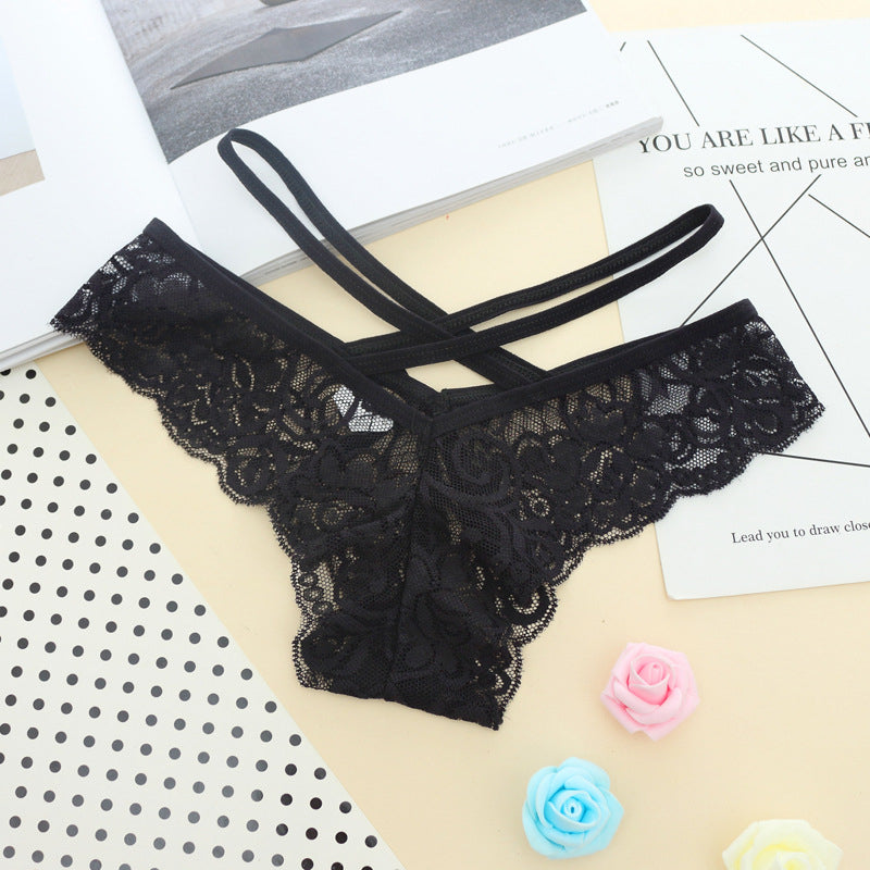 Lacey Stringed Black Panties