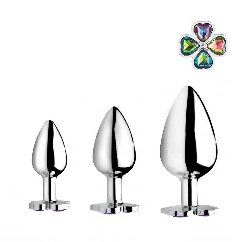 Rainbow Leaf Jewel Metal Butt Plug Set
