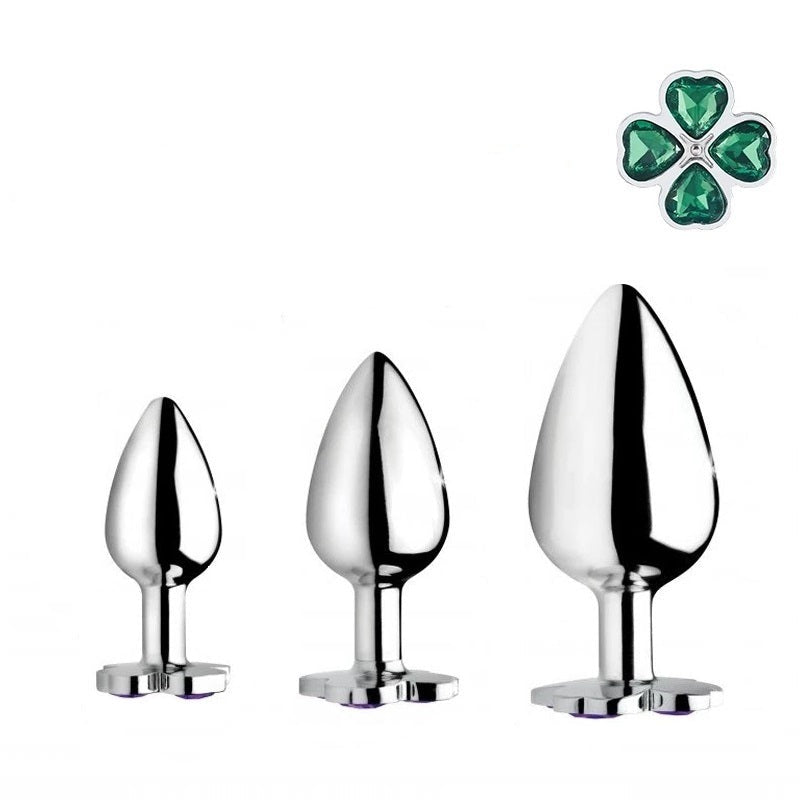 Green Leaf Jewel Metal Butt Plug Set