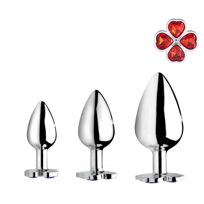 Red Leaf Jewel Metal Butt Plug Set