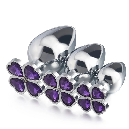 Leaf Jewel Metal Butt Plug Set