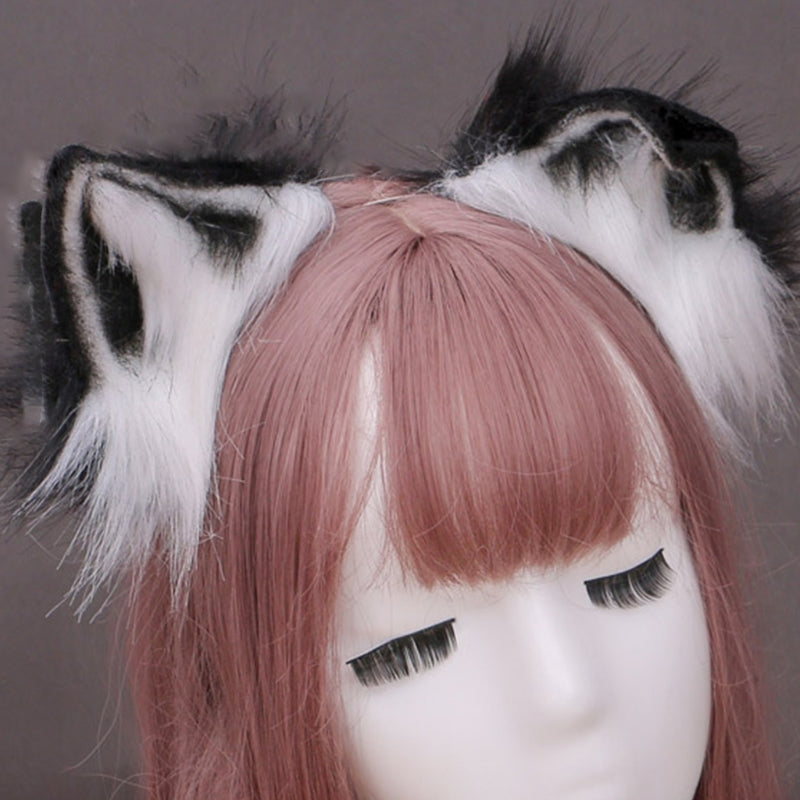 Mannequin Wearing Black Furry Cat Ears Headband