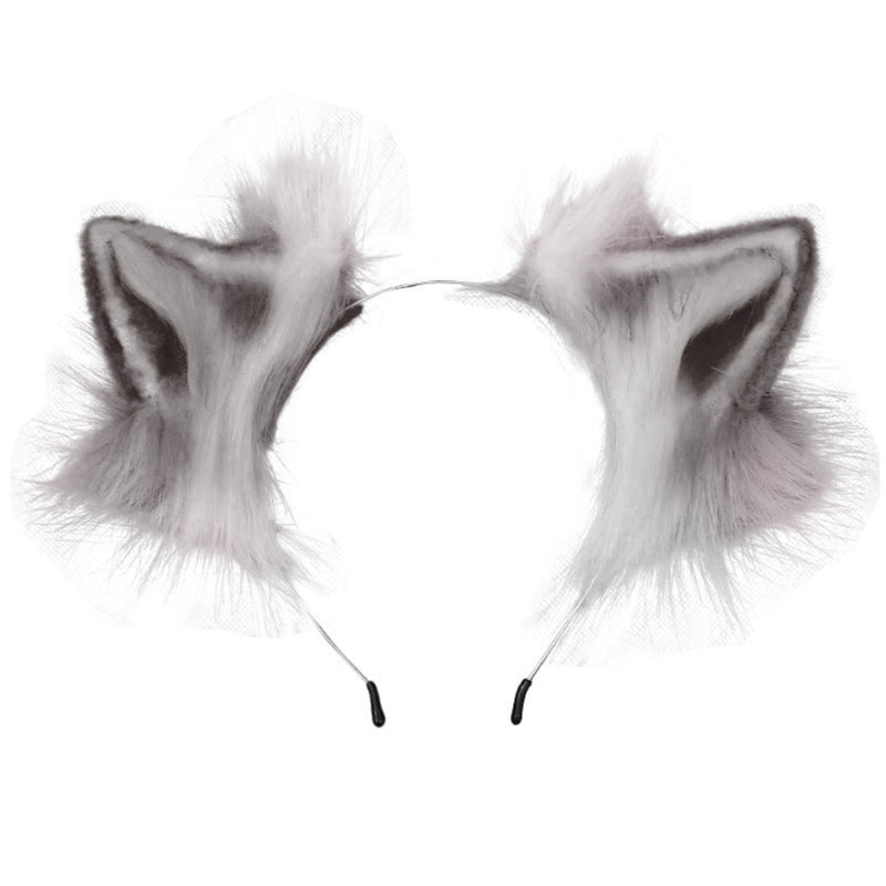 Gray Furry Cat Ears Headband