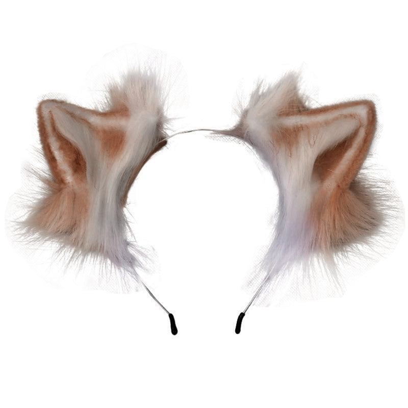 Brown Furry Cat Ears Headband