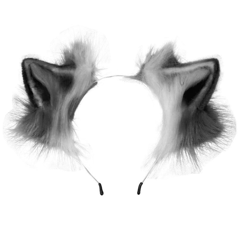 Black Furry Cat Ears Headband
