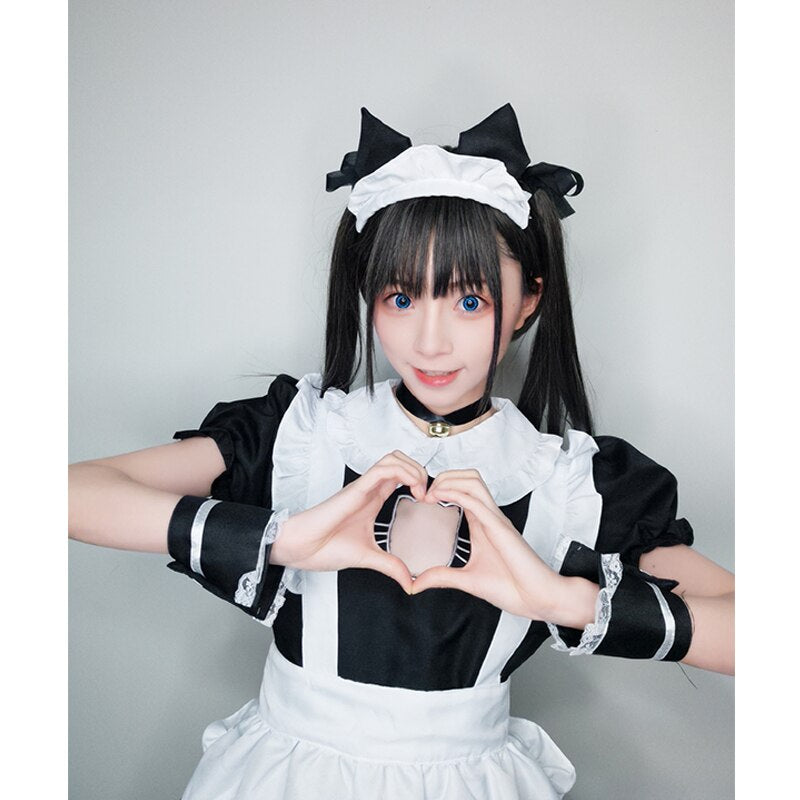 Girl Wearing Cat Maid Dress Heart