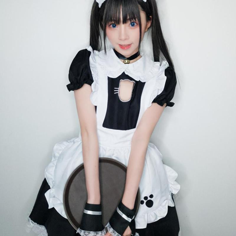 Girl Wearing Cat Maid Dress 