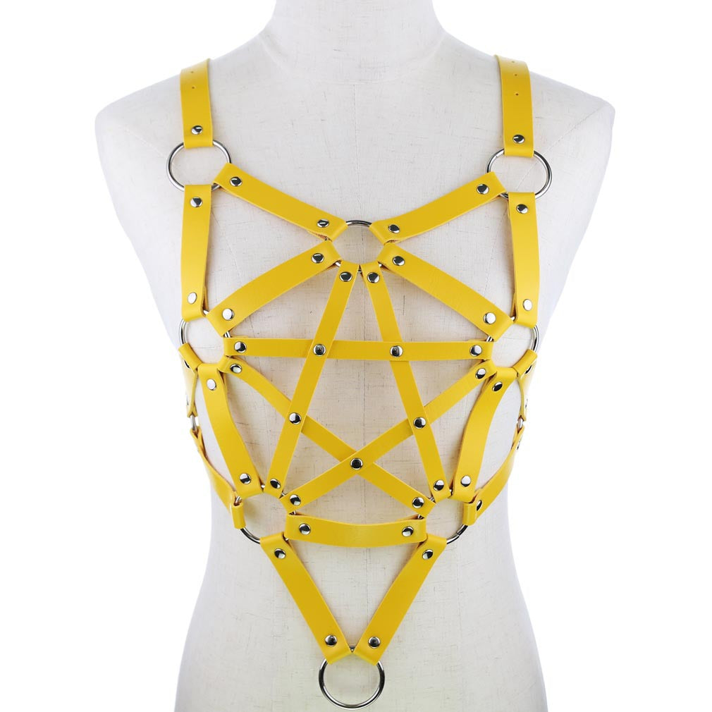 Pentagram Yellow  Leather Harness