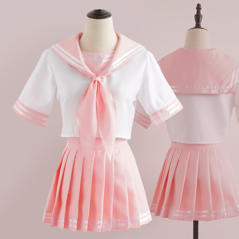 Pink Sailor Schoolgirl Front And Back Side