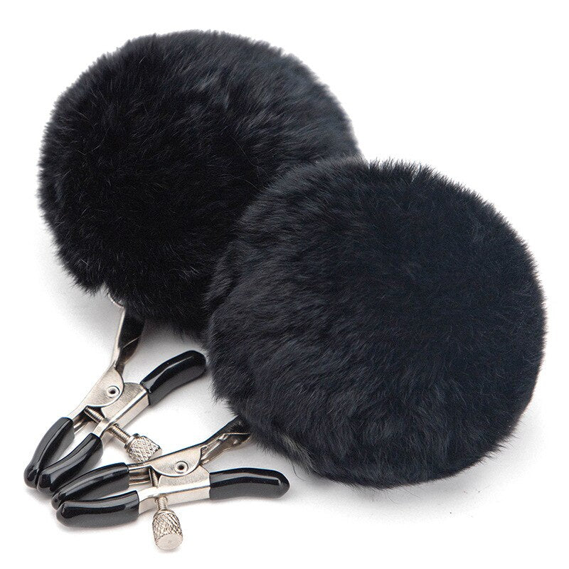 Black Pom Pom Nipple Clamp