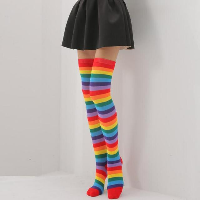 Rainbow Thigh Highs