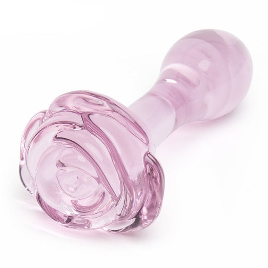 Rose Glass Butt Plug