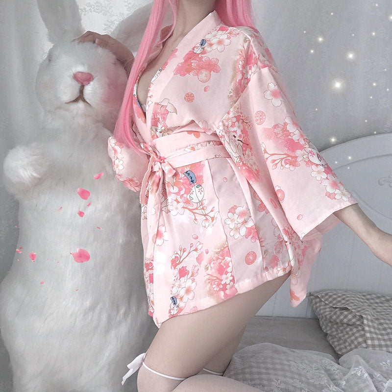 Pink Sakura Flower Kimono 