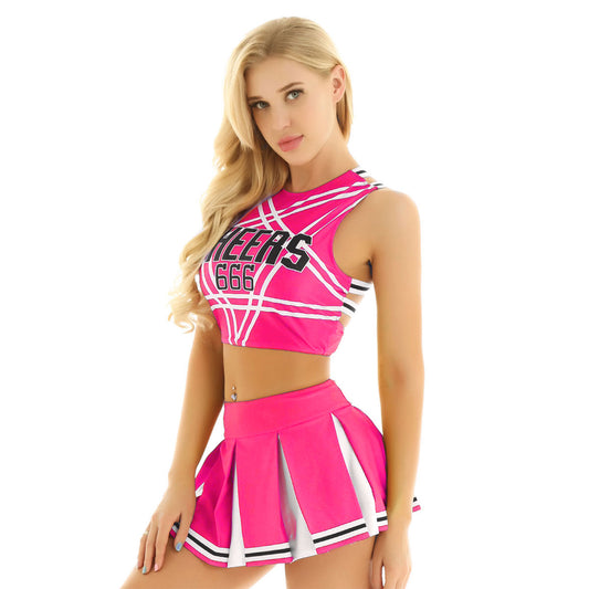 666 Pink Cheerleader Outfit