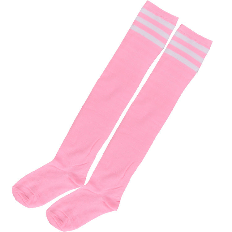 Pink School Girl Stockings With White Stripes