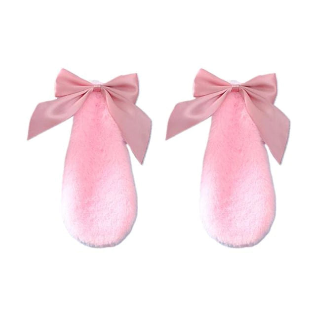 Soft Pink Bunny Ears With Pink Ribbons