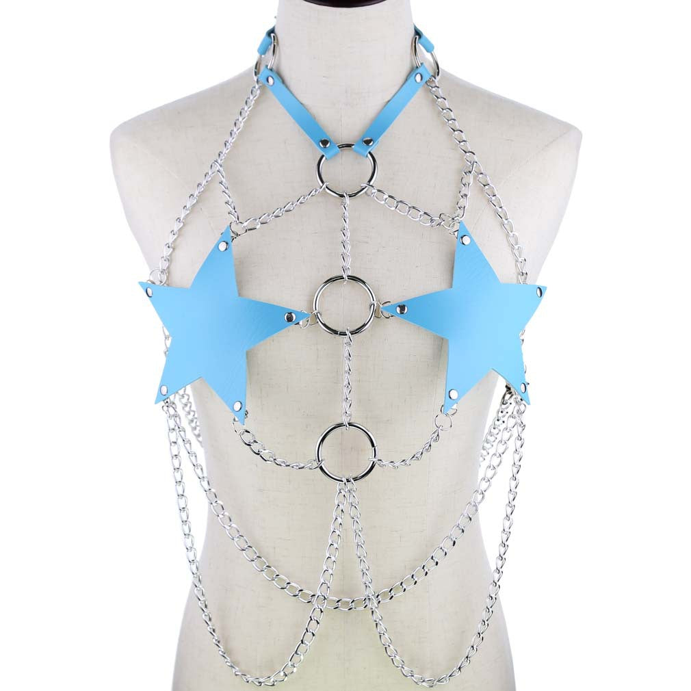 Light Blue Star Chain Harness