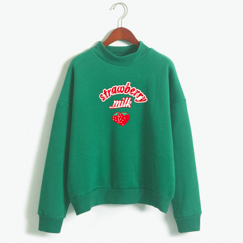 Green Strawberry Milk Crewneck Sweater