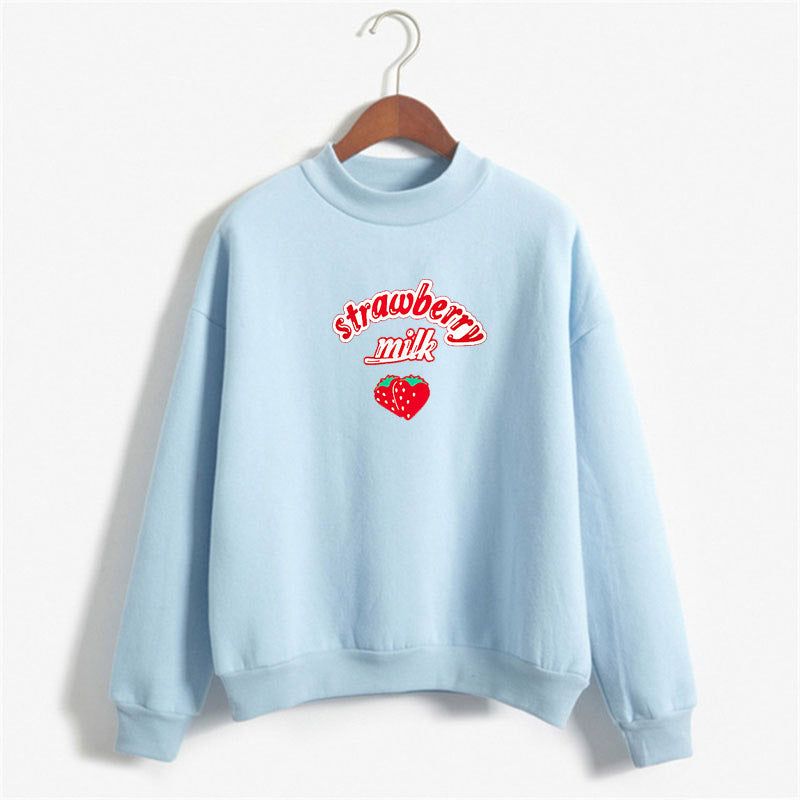 Blue Strawberry Milk Crewneck Sweater